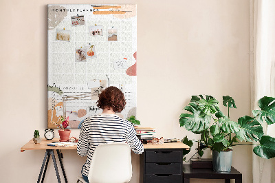 Lousa de cortiça Planejador mensal