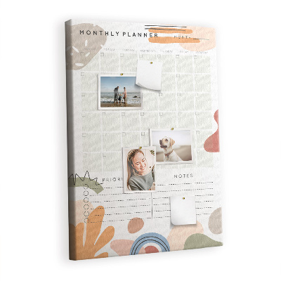 Lousa de cortiça Planejador mensal