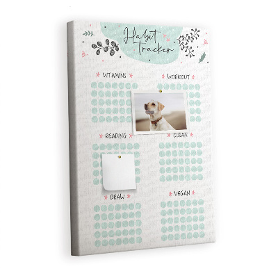 Painel de cortiça para parede Rastreamento de hábitos