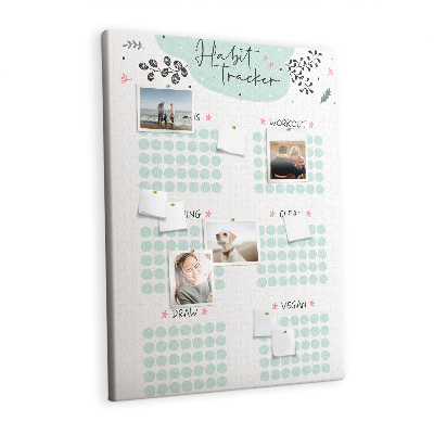 Painel de cortiça para parede Rastreamento de hábitos