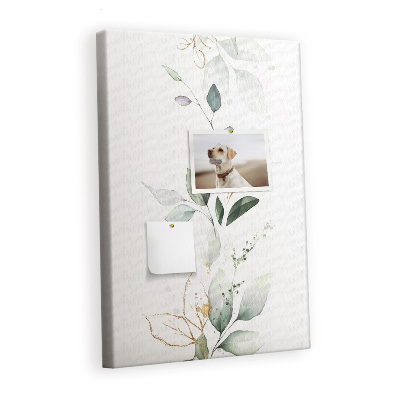 Lousa de cortiça Folhas de brotos de plantas