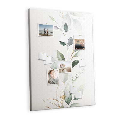 Lousa de cortiça Folhas de brotos de plantas