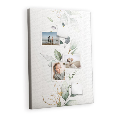 Lousa de cortiça Folhas de brotos de plantas