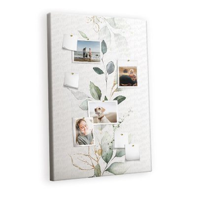 Lousa de cortiça Folhas de brotos de plantas