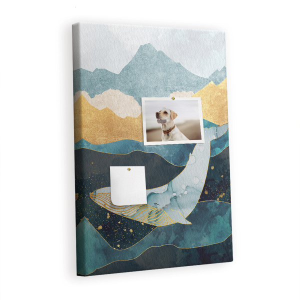 Painel de cortiça para parede Baleia de mármore