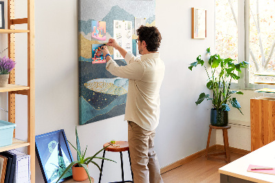 Painel de cortiça para parede Baleia de mármore