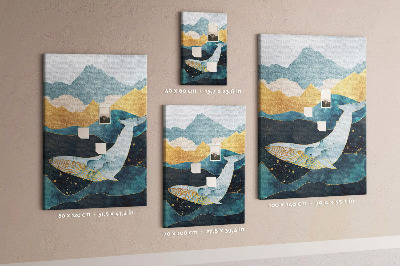 Painel de cortiça para parede Baleia de mármore