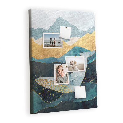 Painel de cortiça para parede Baleia de mármore