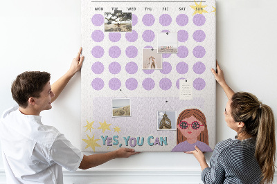 Quadro de cortiça Planejador mensal