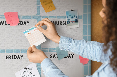 Lousa de cortiça Planejador semanal