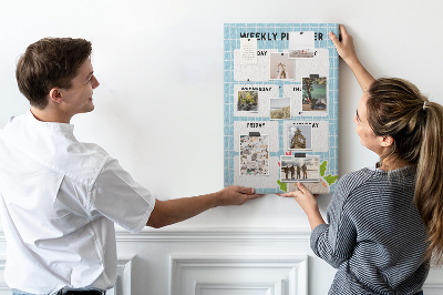 Lousa de cortiça Planejador semanal