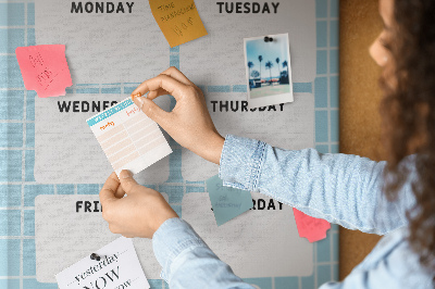 Lousa de cortiça Planejador semanal