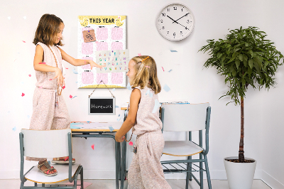 Quadro de cortiça Planejador anual