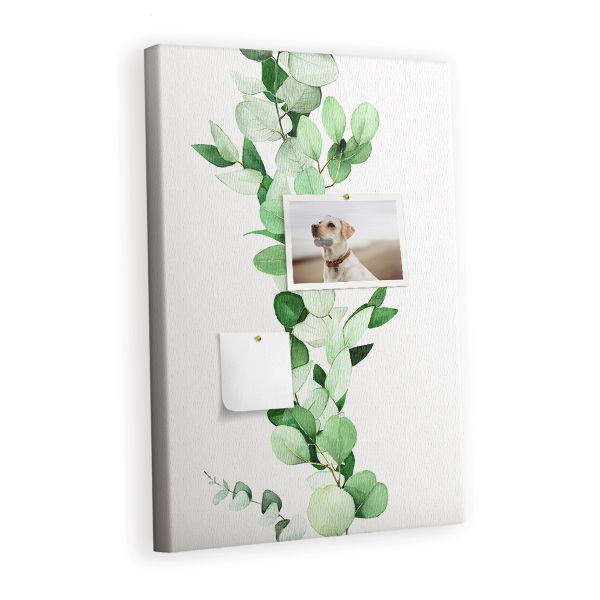 Lousa de cortiça Folhas de brotos de plantas