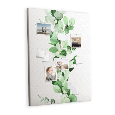 Lousa de cortiça Folhas de brotos de plantas