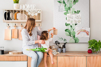 Lousa de cortiça Folhas de brotos de plantas