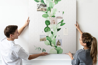 Lousa de cortiça Folhas de brotos de plantas