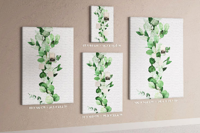 Lousa de cortiça Folhas de brotos de plantas