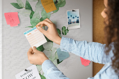 Lousa de cortiça Folhas de brotos de plantas
