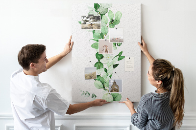 Lousa de cortiça Folhas de brotos de plantas