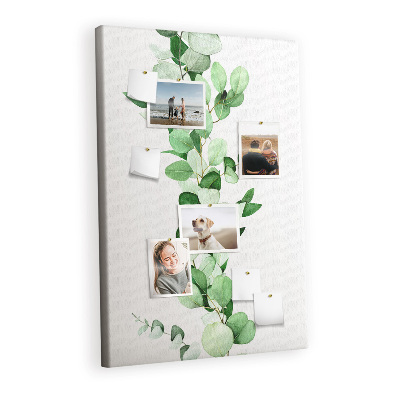 Lousa de cortiça Folhas de brotos de plantas