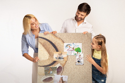 Painel de cortiça para parede Viagem de férias na areia