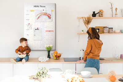 Quadro de cortiça Planejamento alimentar