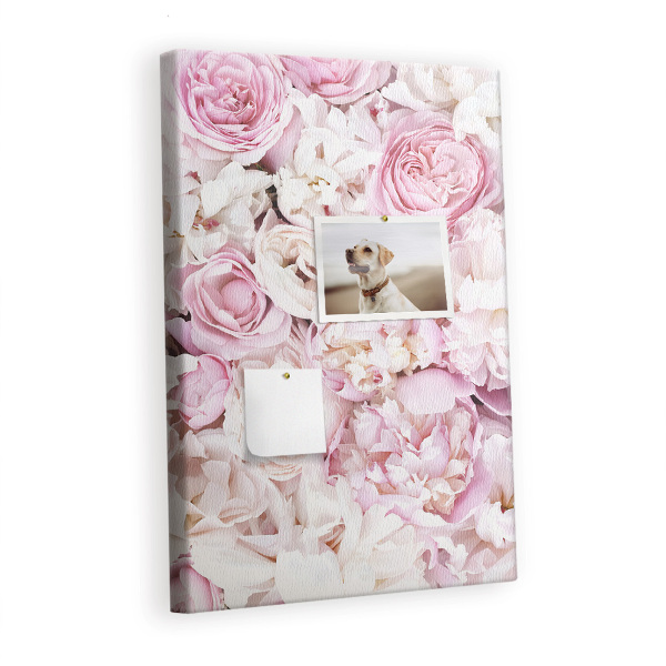 Lousa de cortiça Flores rosas