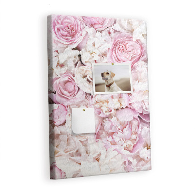 Lousa de cortiça Flores rosas