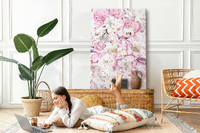 Lousa de cortiça Flores rosas