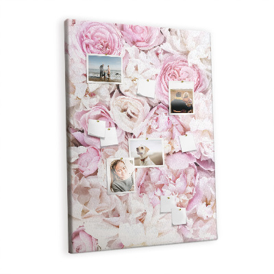 Lousa de cortiça Flores rosas