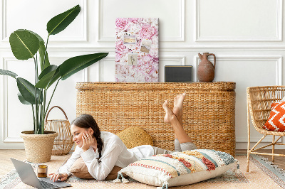 Lousa de cortiça Flores rosas