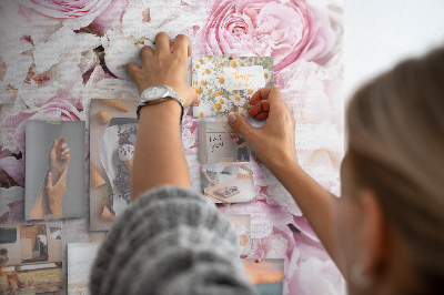 Lousa de cortiça Flores rosas