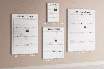 Quadro de cortiça Metas mensais