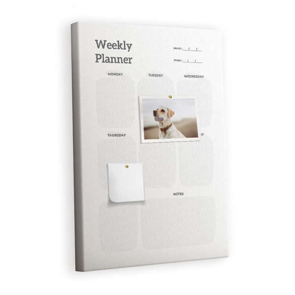 Quadro de cortiça Página de planejamento