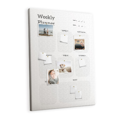 Quadro de cortiça Página de planejamento