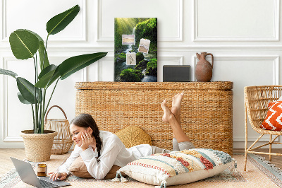 Painel de cortiça para parede Cachoeira com pedras