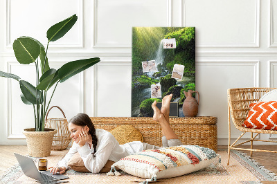 Painel de cortiça para parede Cachoeira com pedras