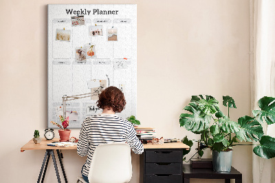 Quadro de cortiça Planejador semanal