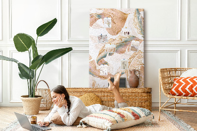 Quadro de cortiça Padrão de penas de pássaros