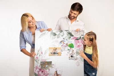 Painel de cortiça para parede Bordas florais