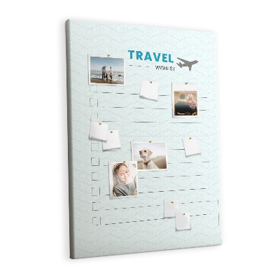 Lousa de cortiça Planejador de viagens