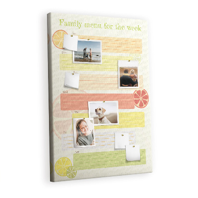 Lousa de cortiça Planejador de cardápio