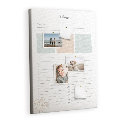 Painel de cortiça para parede Planejador de hoje