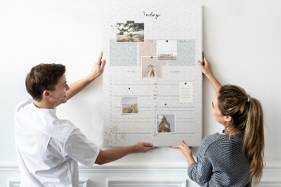 Painel de cortiça para parede Planejador de hoje