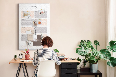 Quadro de cortiça Planejador semanal