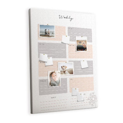 Quadro de cortiça Planejador semanal