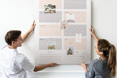 Quadro de cortiça Planejador semanal