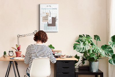 Lousa de cortiça Planejador mensal