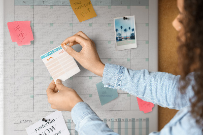 Lousa de cortiça Planejador mensal